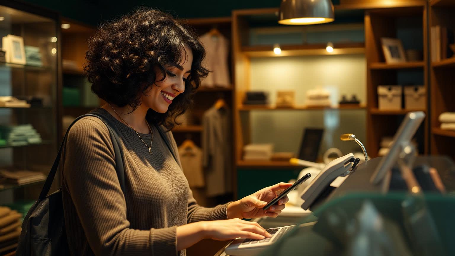 A business owner reviewing revenue reports